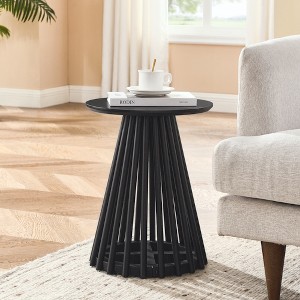 KTMBDW Round Coffee Table, 15.75" Small Coffee Table, Circle Wood Center Table for Living Room, Apartment - 1 of 4