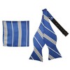 Men's Stripes 2.75" x 4.75" Adjustable 16" - 20" Freestyle Self Tie with Hankie Set - 2 of 4