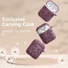 BONGEEK for AirPod Case 2nd 1st Generation Case Cover, Flower Engraved Full Protective Case Soft Silicone Pattern LED Visible,Smokey Mauve - 2 of 4