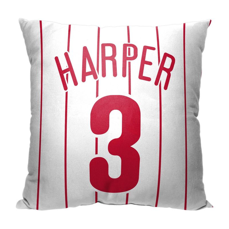 18&#34;x18&#34; MLB Philadelphia Phillies 23 Bryce Harper Player Printed Throw Decorative Pillow, 2 of 6