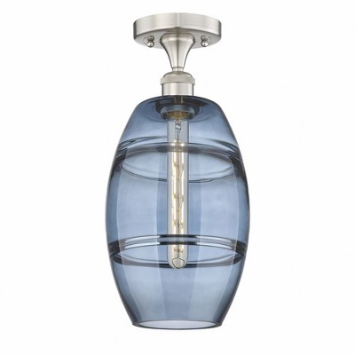 Vaz - 1 Light Semi-Flush Mount In Industrial Style-10 Inches Tall and 8 Inches Wide