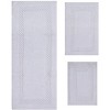 Set of 3 Classy Bathmat Collection White Cotton Tufted Bath Rug - Home Weavers - 2 of 4