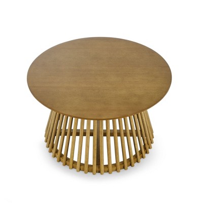 NicBex Modern 31.5" Round Coffee Table with Solid Wood Frame for Home and Office