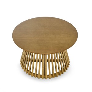 NicBex Modern 31.5" Round Coffee Table with Solid Wood Frame for Home and Office - 1 of 4