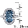 EVERLY JEWELRY | Sterling Silver 7.9 CT TGW Oval Cut Blue and White Topaz and Accent Diamond Halo Trillium Cocktail Ring - 4 of 4