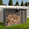 Outdoor Steel Utility Tool Shed Storage House,Steel Firewood Rack With Metal Storage Shed,Two In One For Backyard Garden-Coolbibila - 2 of 4