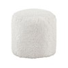 Kumasinova 17"H Round Faux Fur Upholstery Ottoman for Living Room,Footrest Stool Non-Slip Bean Bag Chair,300lbs Max,Off-White - 2 of 4
