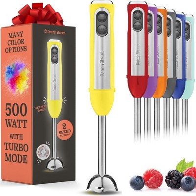 Peach Street Electric Immersion Blender Handheld, 500W Turbo Mode, Hand Kitchen Blender Stick for Soup, Smoothie, Puree, Baby Food, Stainless Steel