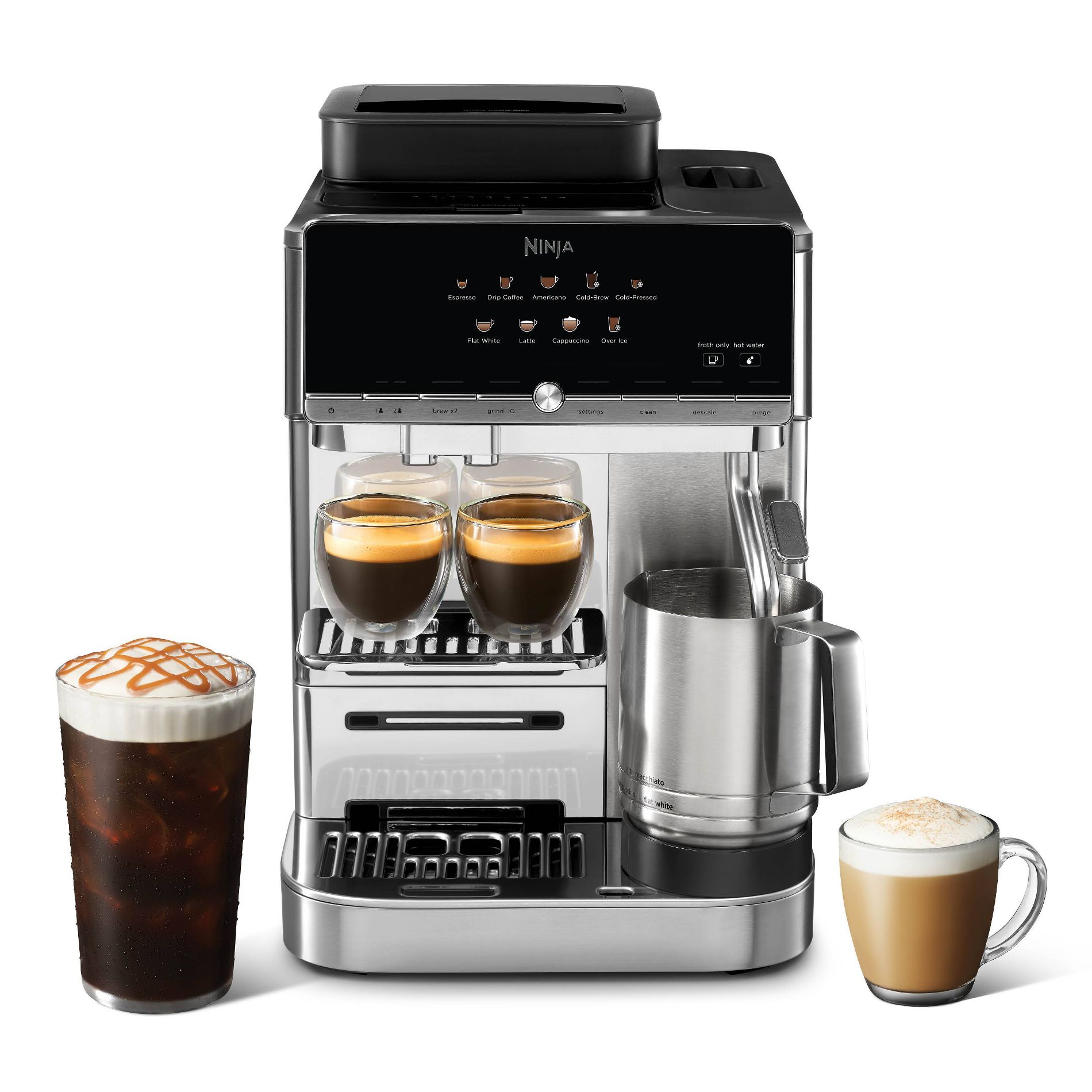 Ninja AutoBarista Fully Automatic Espresso Machine with 10 One-Touch Drinks and Built-In Grinder Frother
