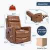 Genuine Leather Manual Recliner Chair with 360° Swivel, Rocking, and Heat Massage for Living Room - 2 of 4