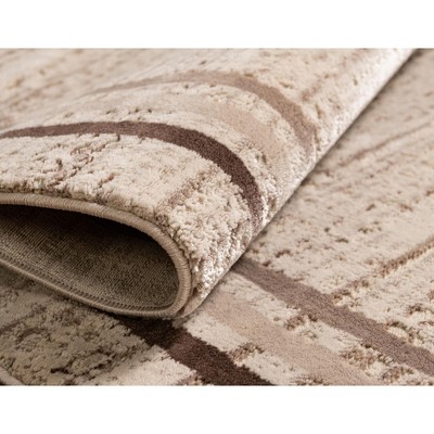 Braided Brown Abstract 8' x 10' Easy Care Synthetic Rug