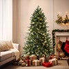 LuxenHome 6Ft Pre-Lit Green Artificial Tree with Frosted Tips - 2 of 4