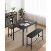 VASAGLE Dining Table Set for 4, Kitchen Table with 2 Benches, 27.6 x 43.3 x 29.5 Inches Dining Room Table, 11.8 x 38.2 x 19.7 Inches Bench - 3 of 4