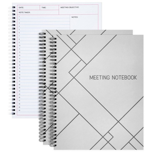 Meeting Notebook for Work with Action Items, Meeting Planner Agenda Organizer for Men & Women Office/Business Note Taking, 160 Pages, Medium Size