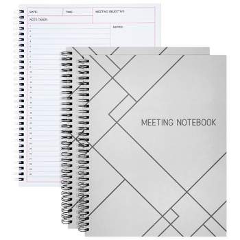 Juvale 2 Pack Meeting Notebooks for Work, Spiral-Bound Daily Planner for Project Management, Office, 160 Pages, 8.5 x 11 In