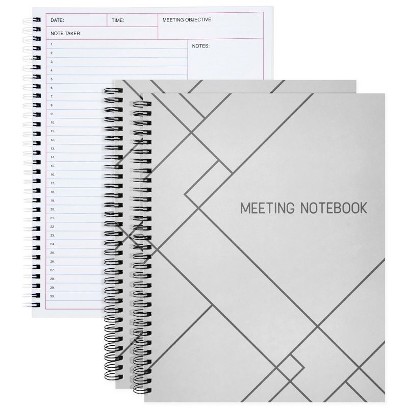 Juvale 2 Pack Meeting Notebooks for Work, Spiral-Bound Daily Planner for Project Management, Office, 160 Pages, 8.5 x 11 In, 1 of 10
