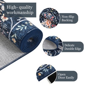 Modern Area Rug Elegant Floral Durable Stain-Resistant Fabric Washable Waterproof Perfect Rug for Living Room Bedroom - 1 of 4