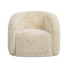 31.5" Faux Fur Swivel Barrel Accent Arm Chair with Ergonomic Design for Living Room - 4 of 4