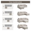 Whisen 101*66" L-Shaped Sectional Sofa & Sofa Couch with Movable Ottoman, Pocket Spring Cushions & Sturdy Iron Frame - Beige - 2 of 4