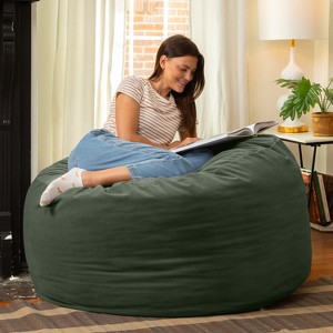 Jaxx 4 Foot Saxx - Large Round Bean Bag Chair for Adults - Lush Velvet - 1 of 4
