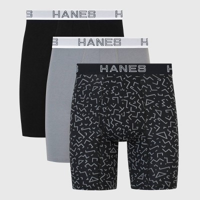 Hanes Premium Men's 3pk Comfort Flex Fit Boxer Briefs - Black/Gray L