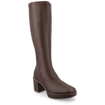 Journee Collection Wide Width Wide Calf Womens Alondra Tru Comfort Foam Platform Square Toe Boots