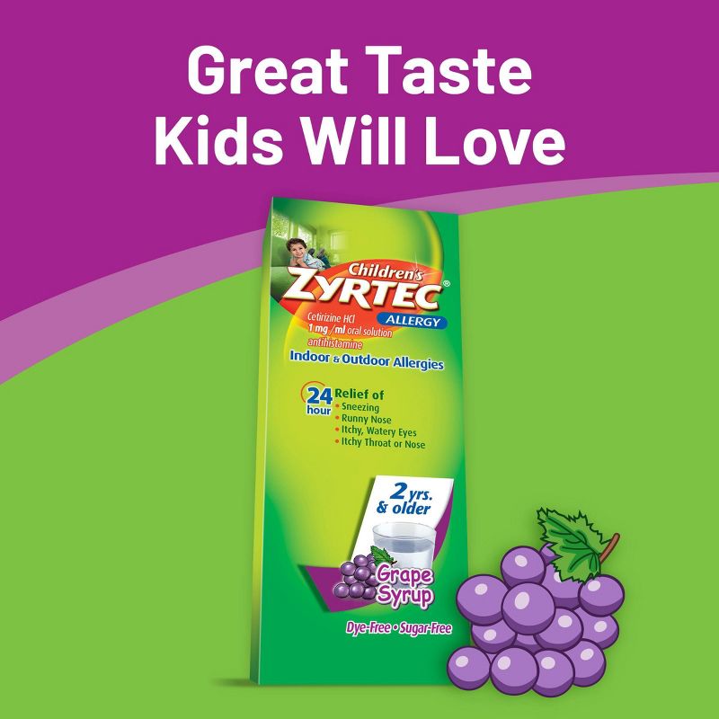 Children's Zyrtec 24 Hour Allergy Relief Syrup - Grape - Cetirizine


, 6 of 13