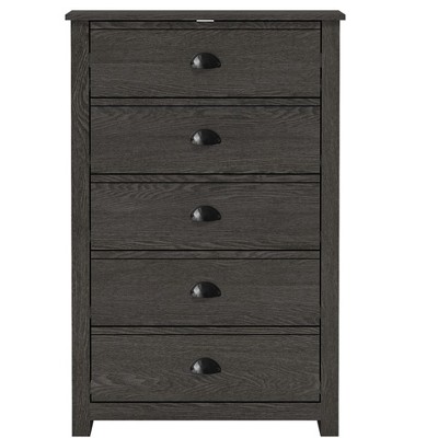 Galano Geordano 5-drawer Dark Grey Oak Chest Of Drawers (46.2 In. H × ...