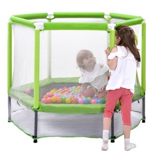Dexmalle 55'' Toddlers Trampoline with Safety Enclosure Net and Balls - 1 of 4