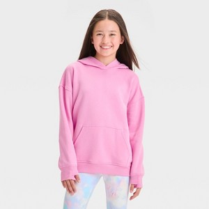 Girls' Fleece Hoodie Sweatshirt - All In Motion™ - 1 of 4