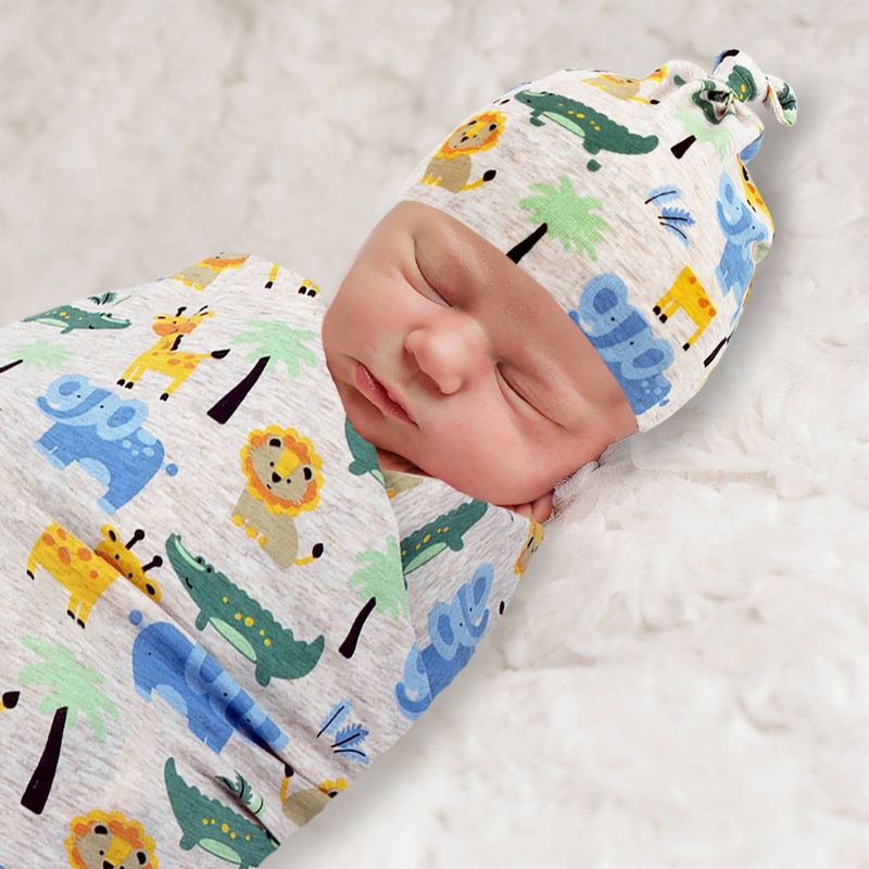 Baby Essentials Swaddle Blanket and Cap, 3 of 4