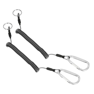 Unique Bargains Retractable Flexible Waterproof Rustproof Lanyard Safety Cord Spiral Lanyard 2 Pcs