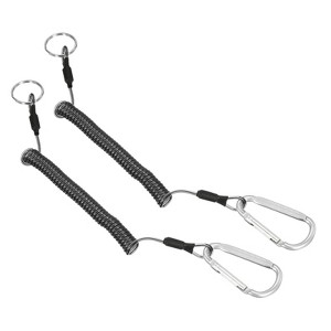 Unique Bargains Retractable Flexible Waterproof Rustproof Lanyard Safety Cord Spiral Lanyard 2 Pcs - 1 of 4
