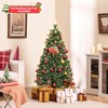 Costway 5/6/7 FT Christmas Tree Artificial Xmas Tree with 8 Lighting Modes 49/64/80 Warm LED Lights - 2 of 4