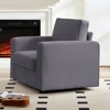 Mjkone Modern 360° Accent Swivel Chair,Upholstered Square Armchair,Comfy Chenille Single Sofa Chair - 3 of 4