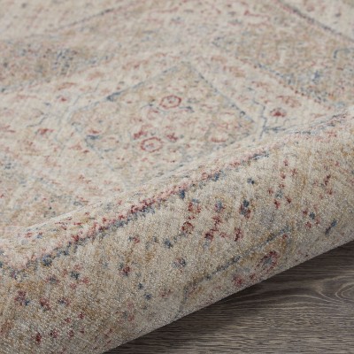 Enchanting Floral Medallion Beige/Grey Synthetic 3' x 5' Area Rug