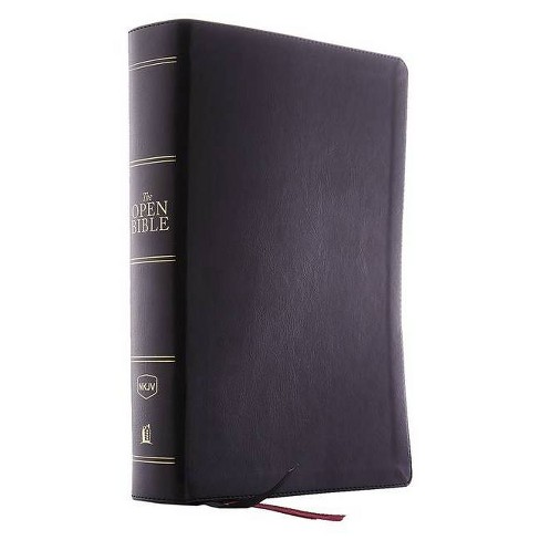 The Nkjv, Open Bible, Imitation Leather, Black, Indexed, Red Letter ...