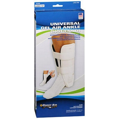 Sport Aid Universal Gel Air Ankle Hot/Cold Regular Support Long 10" White
