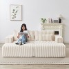 KWPZQEB 87" Sectional Lounge Chaise, Cloud Plush Loveseat, Corduroy Upholstered Boneless Sofa Bed with Deep Seat & 2 Pillows, No Assembly Required - 2 of 4