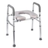 Riser Toilet Seat Features a Cushion and Armrests, Height-Adjustable, Suitable for People with Mobility Issues, Maximum Weight Capacity of 350 Pounds - 2 of 4