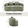 Lyngins Modern Curved Loveseat Sofa with Round Armrest, Compression Couch with 2 Pillows, Versatile Couch for Living Rooms/Bedrooms/Offices - 4 of 4