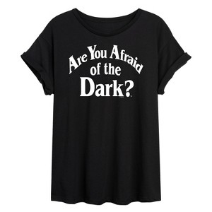 Women's - Are You Afraid of the Dark - White Logo Oversized Graphic T-Shirt - 1 of 4