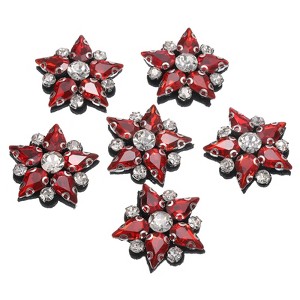 Unique Bargains Sparkling Crystal Star Beaded Patches for Clothing DIY Sewing 6 Pcs - 1 of 4