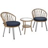 YOOCOZZ 3-Piece Outdoor Patio Furniture Set with 2 PE Rattan Chairs and Tempered Glass Table - 2 of 4