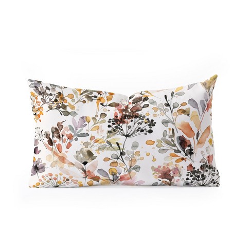 Pillow Decor Rustic Floral Throw Pillow Orange