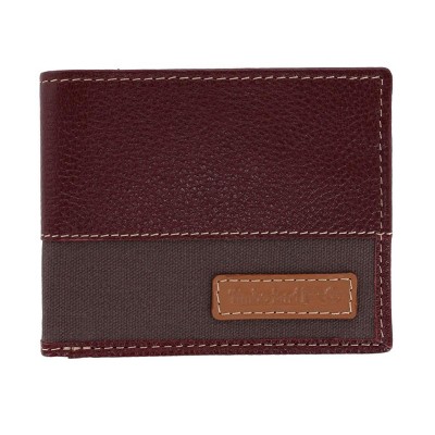 Timberland Pro Men's Milled Canvas and Leather Passcase Wallet