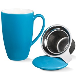 COZONY 16oz Ceramic Tea Cup with Removable Infuser and Lid — Microwave Safe Mug for Loose Leaf Tea, Coffee, Cocoa, Milk, Gift for Tea Lovers - 1 of 4