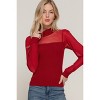 Slickblue Women's Long Sleeve Sweater Top, Mesh Panel Detail Knit Shirt, Relaxed Fit, 3 Color Options, Size S-L - 2 of 4