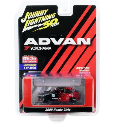 2000 Honda Civic #21 "ADVAN Yokohama" "JL 50th Anniversary" Ltd Ed 4800 pcs 1/64 Diecast Model Car by Johnny Lightning