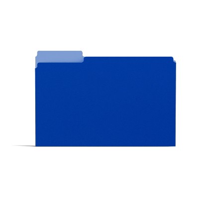 MyOfficeInnovations Colored File Folders 3-Tab Letter Blue 100/Box 224527